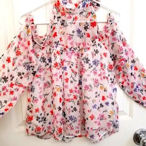 Zara Trafaluc collection floral off shoulder top